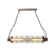 Decorbites industrial silver metal pendant light with cylindrical wire cage clear glass shade and smd e26 e27 bulbs
