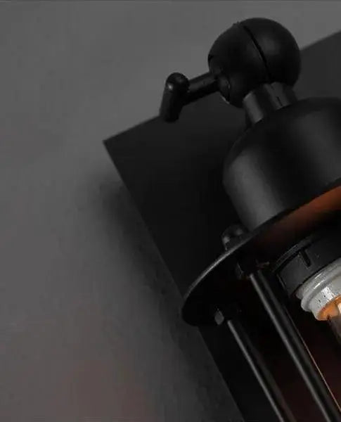 DecorBites™ industrial style vintage black wall lamp with matte finish and exposed filament for style vintage bar lighting