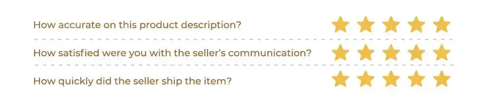 Yellow star rating system for customer feedback on decorbites™ islamic dhikr tasbih calligraphy wall art set quality and service