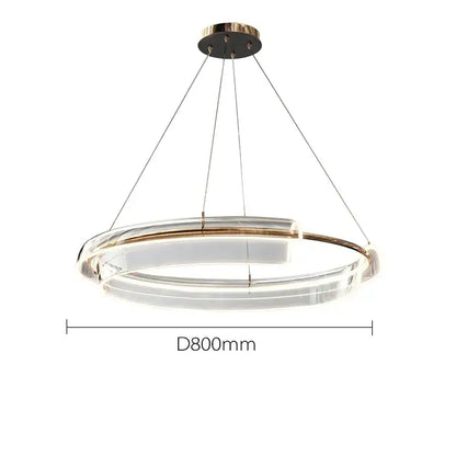 Decorbites italian minimalist gold double ring chandelier with clear acrylic rings and metal accents for living room