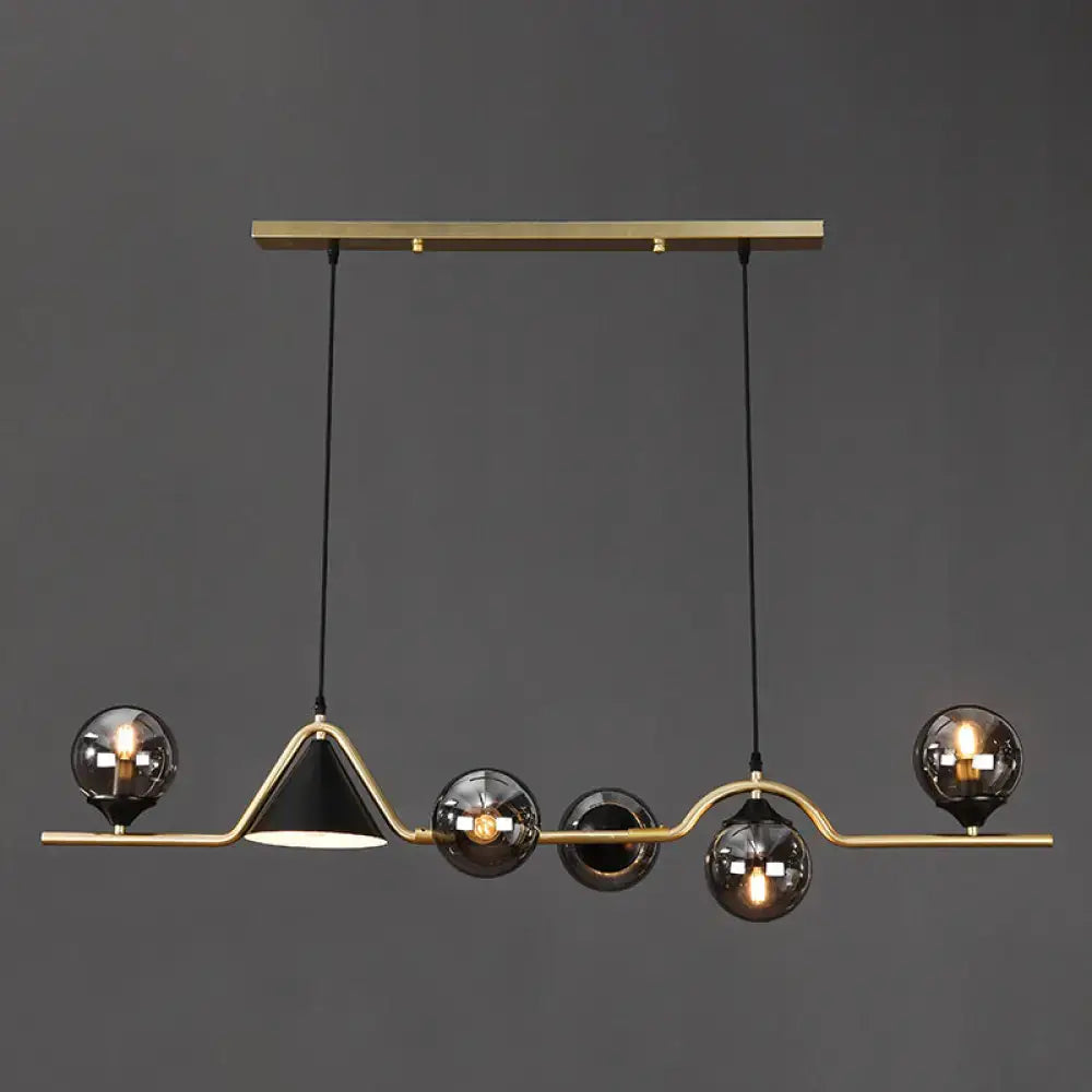 Modern brass and black glass island pendant light featuring ivory glass island design for 110v-120v 220v-240v use