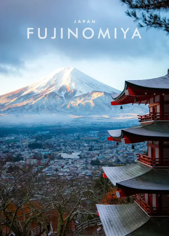Decorbites™ japanese city landscape canvas wall art featuring red and white traditional japanese pagoda with curved eaves