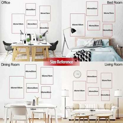 Minimalist white canvas wall art featuring japanese koi cat abstract design with modern geometric frames by DecorBites™