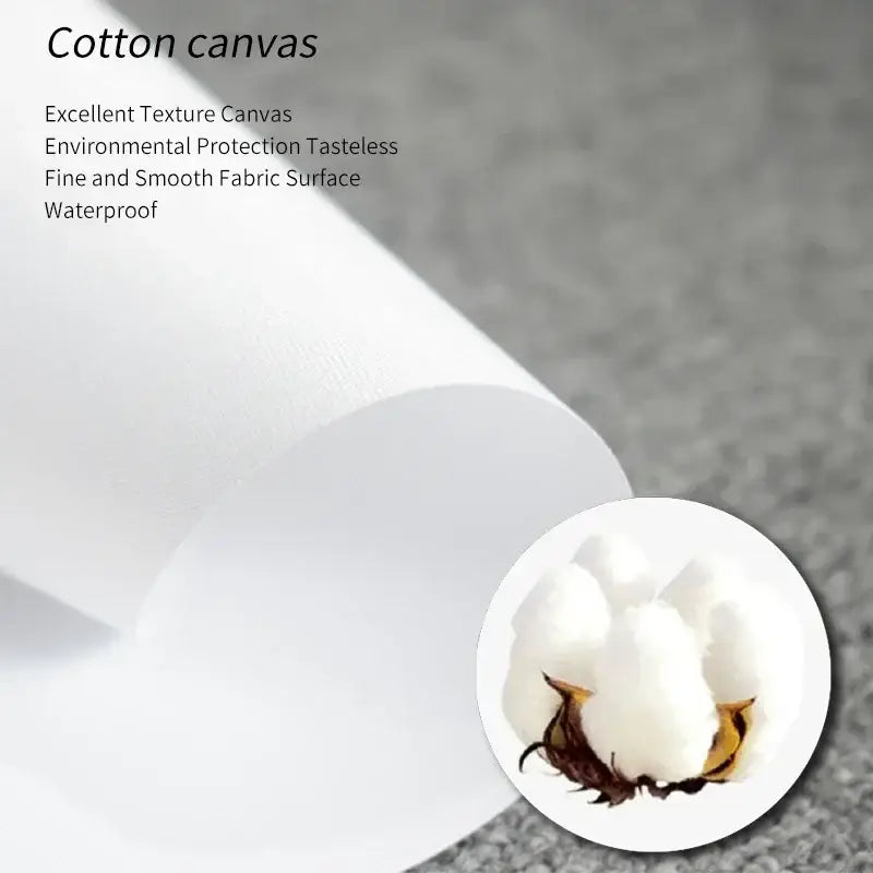 White cotton canvas roll with fine smooth texture and waterproof quality for DecorBites™ japanese koi canvas wall art
