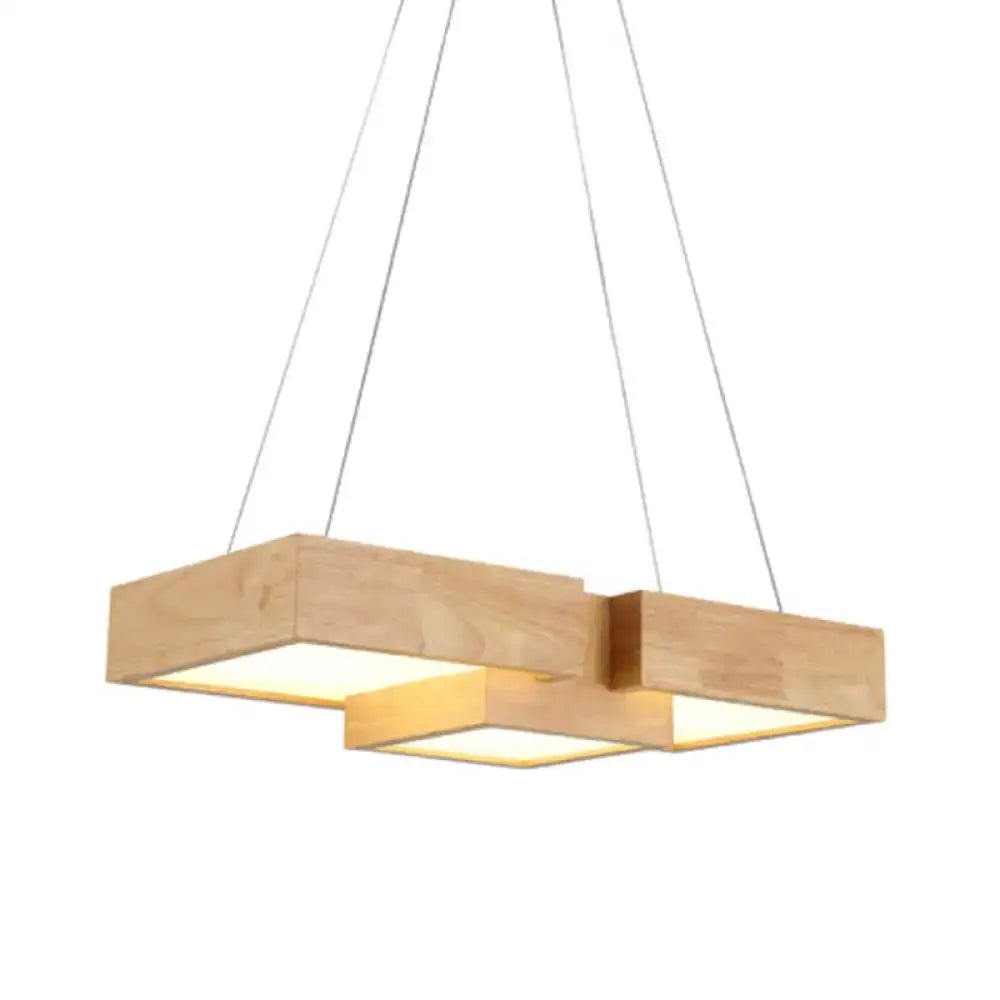 Decorbites japanese style wooden pendant light with warm white color temperature and minimalist rectangular design