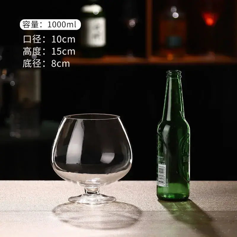 Clear glass snifter with wide bowl and slender stem from decorbites jumbo party glasses large capacity collection