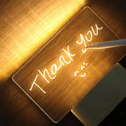 Clear acrylic message board with white marker and illuminated thank you note for desk decoration usb dc5v lamp
