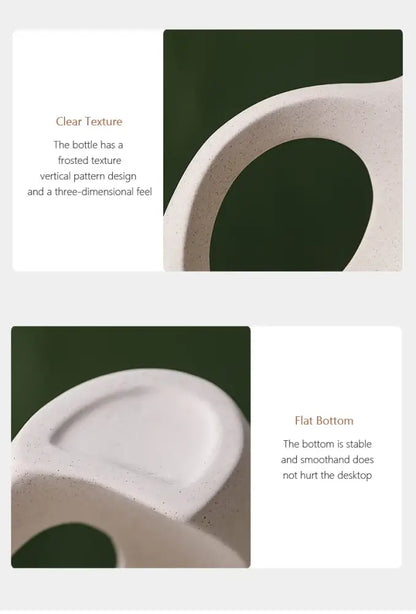 A sleek frosted white ceramic vase with vertical pattern design and smooth base ideal for large 21cm home decor
