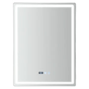Modern rectangular decorbites™ led bathroom mirror with adjustable brightness anti-fog and digital time display