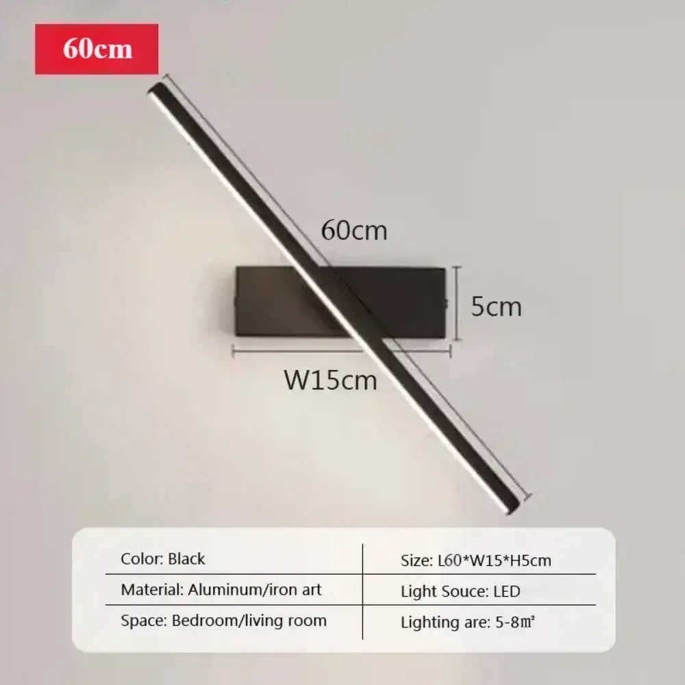 Decorbites™ led black rechargeable wall sconce with usb type-c light source and remote control showing dimensions