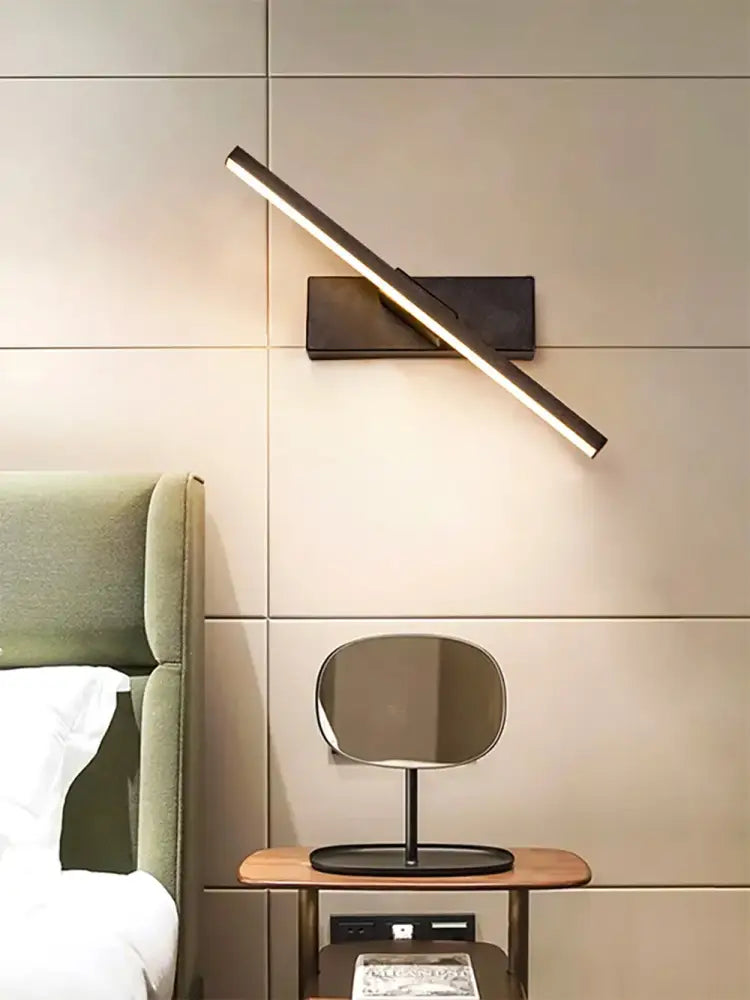 Modern black decorbites™ led rechargeable wall sconce with 330° rotation usb type-c light source and remote control