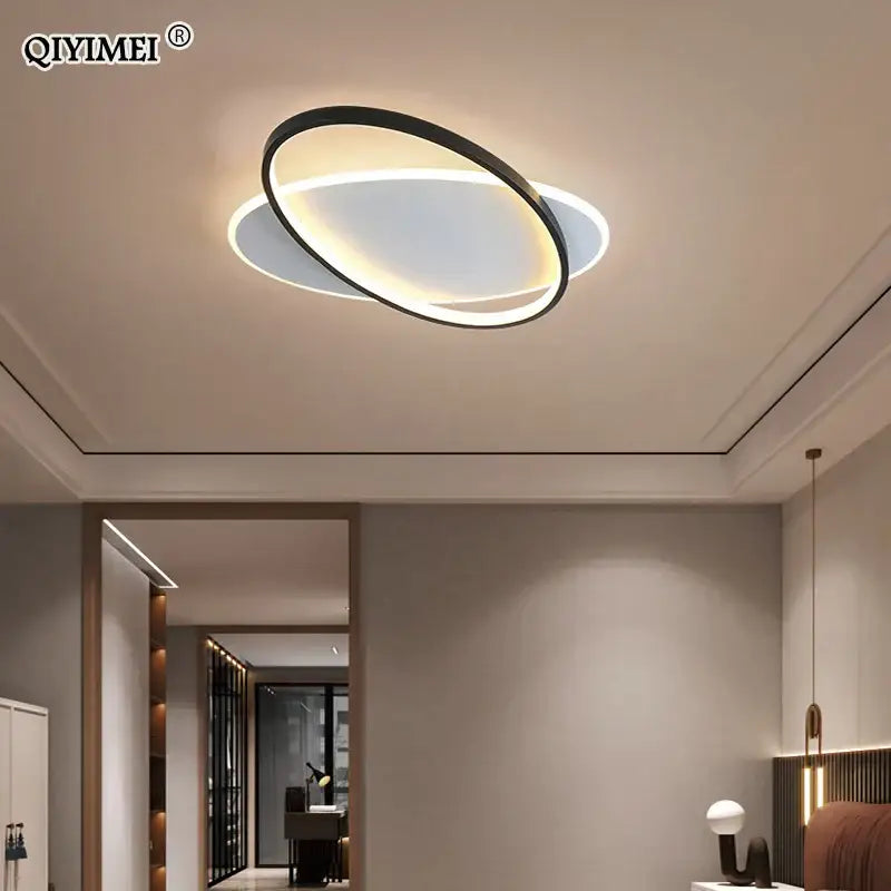 Modern black and white circular decorbites led ceiling lights with sleek minimalist design for bedroom study and living room