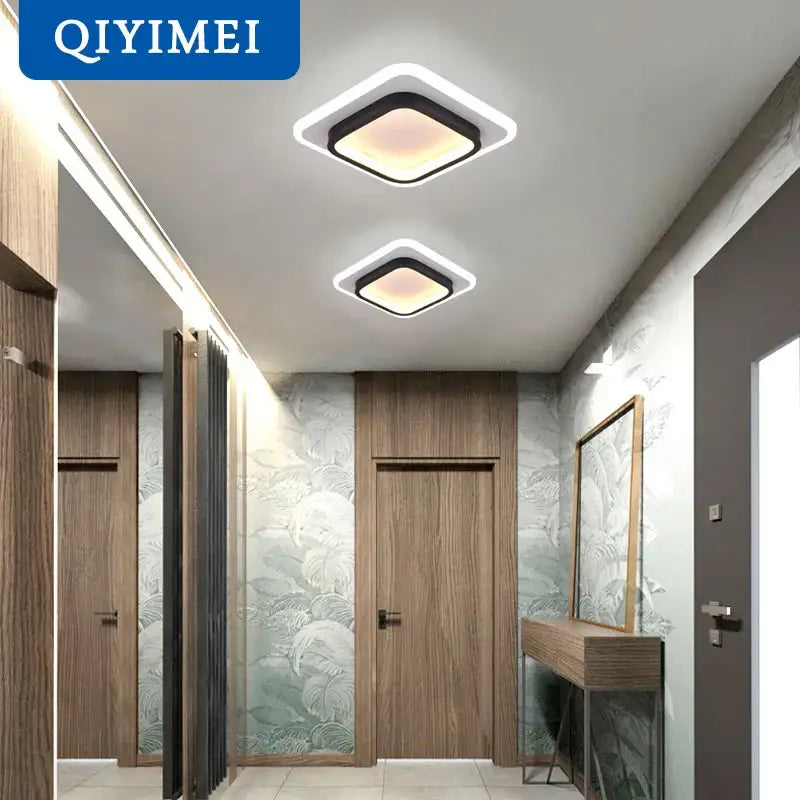 Modern square ceiling lights with black frame and warm white led illumination from decorbites led ceiling collection
