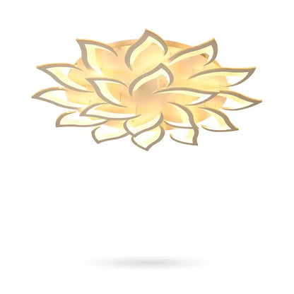 Golden flower-shaped decorbites led ceiling light with layered petal design for dining living room lighting