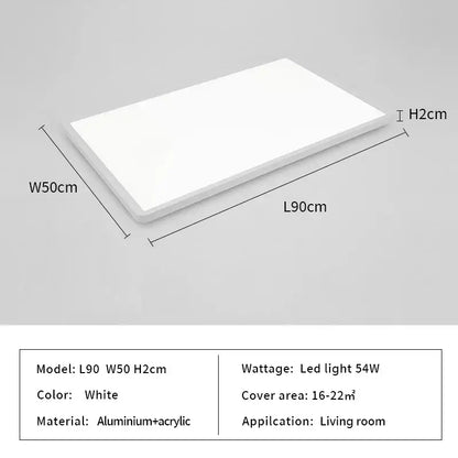 White rectangular decorbites led ceiling light panel with sleek aluminum and acrylic construction for modern ceiling lights