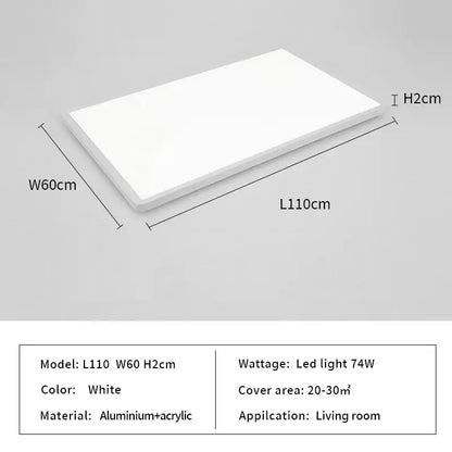 White rectangular decorbites led ceiling light panel with sleek aluminum and acrylic construction for modern lighting fixtures
