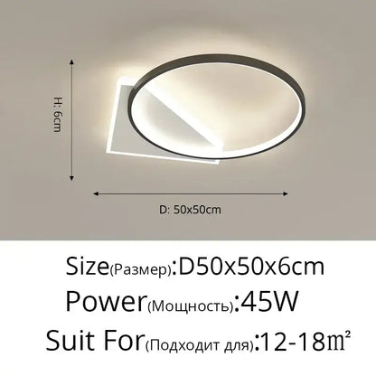 Modern minimalist decorbites led ceiling light with sleek black frame and warm integrated led lighting for indoor use