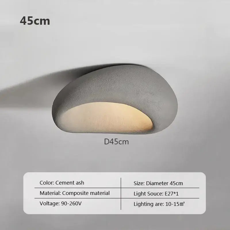 DecorBites LED ceiling lights featuring a smooth cement ash composite design with warm glow for indoor decor