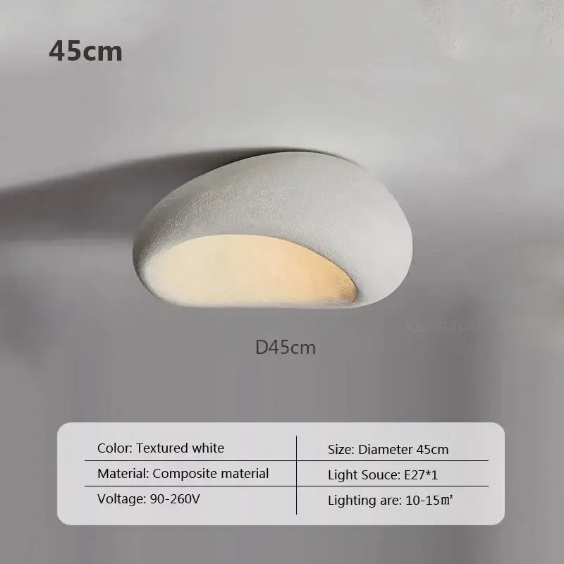 Textured white composite decorbites led ceiling light with smooth rounded design and warm glow for indoor decor