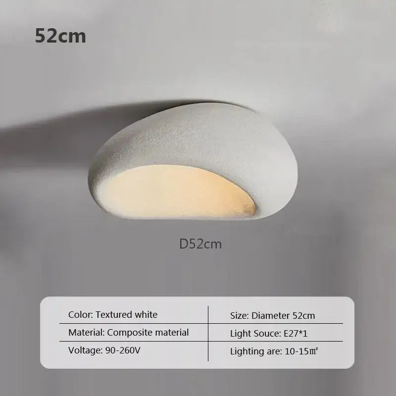 Textured white composite material decorbites led ceiling light with pebble design and warm glow for indoor decor