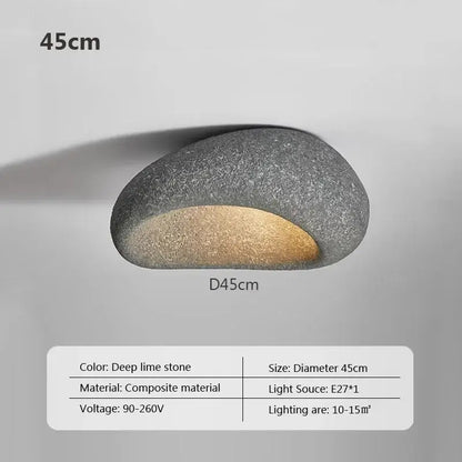 A sleek oval decorbites led ceiling light in deep limestone composite with warm led glow for indoor home decor