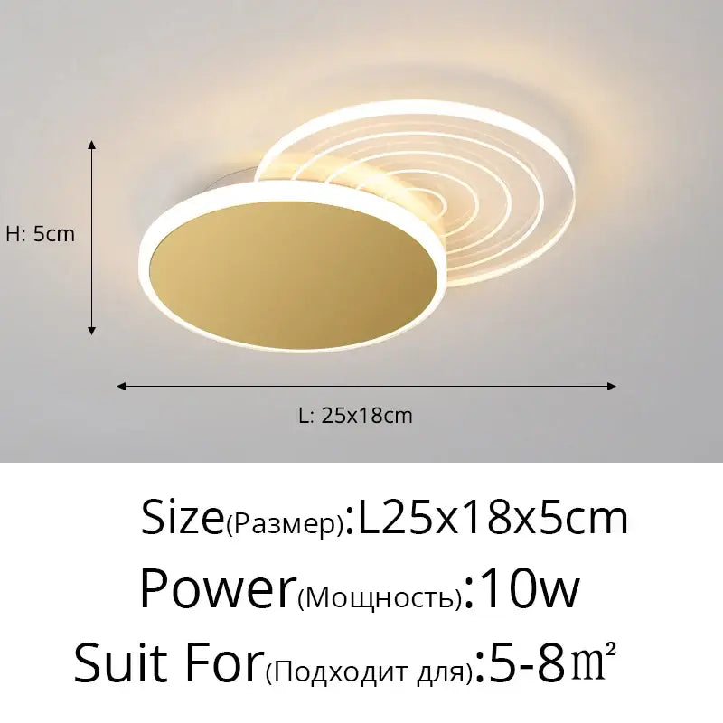Modern decorbites led ceiling lights with concentric rings and warm glow in sleek white frame for living room and bedroom
