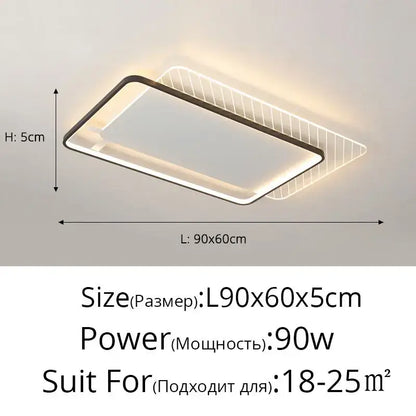 Modern minimalist decorbites led ceiling lights with sleek black frame and warm white illumination for living rooms