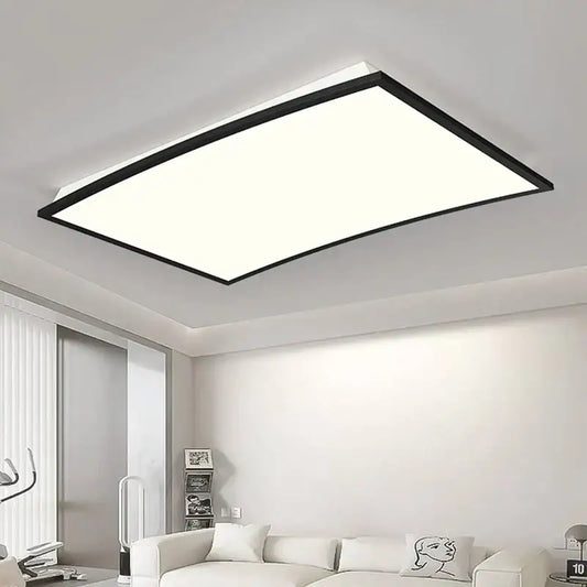 Modern rectangular decorbites led ceiling lights with sleek black frame and soft white panel for bedroom and living room lighting