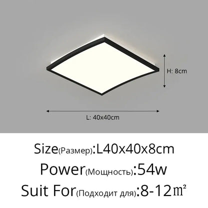 Modern black-framed decorbites led ceiling lights with minimalist square design and soft white illumination for living spaces