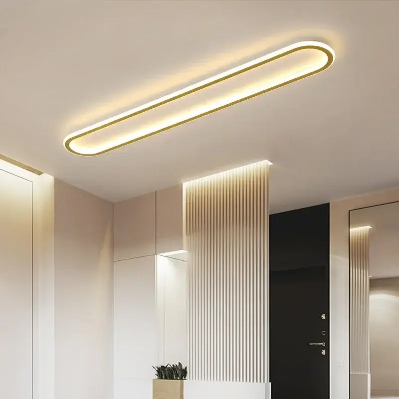 Modern gold-toned oval decorbites led ceiling light with minimalist design for aisle cloakroom corridor balcony lighting
