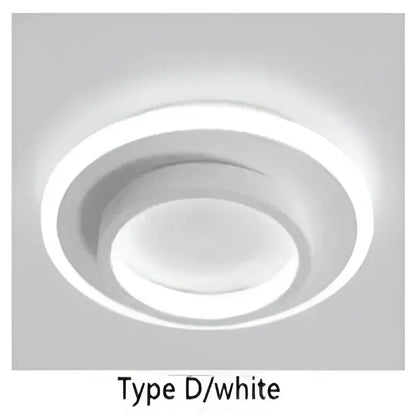 White circular decorbites led ceiling light with concentric rings modern minimalist design for bedroom living room