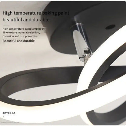 Modern black and white circular decorbites led ceiling light with minimalist design for bedroom and living room lighting