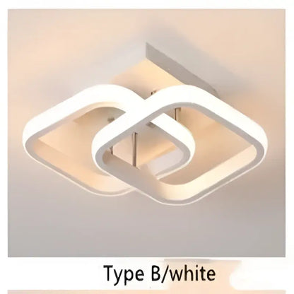 White decorbites led ceiling light with modern interlocking square design for bedroom living room and balcony lighting