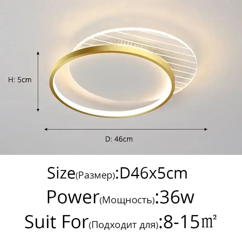 Modern gold-finished decorbites led ceiling light with frosted glass diffuser and minimalist design for living spaces