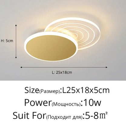 Modern decorbites led ceiling light with warm white glow and gold-toned circular pendant lights for home use
