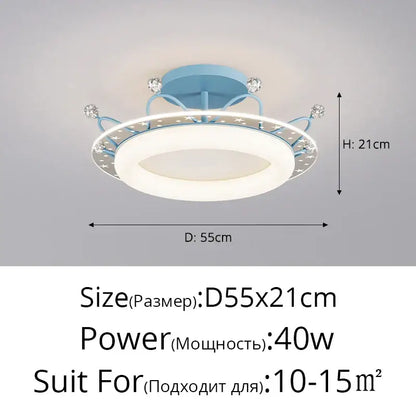 Decorbites led ceiling lights light blue circular design with star patterns and crystal embellishments for indoor use