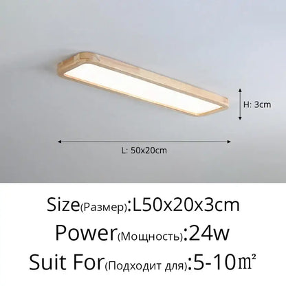 Minimalist decorbites led ceiling light with natural wood frame and frosted glass panel for modern interiors