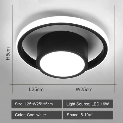 Modern black and white circular decorbites led ceiling light with sleek minimalist design for home and living room lighting