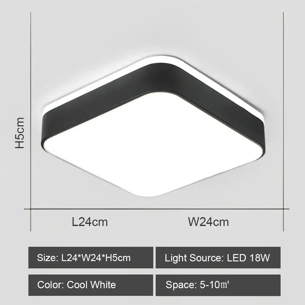 Modern square decorbites led ceiling lights with sleek black frame and cool white illumination for living room lighting