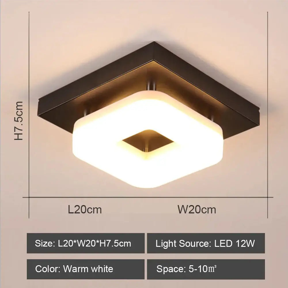 Decorbites led ceiling square ceiling lights with black metal frame and warm white led illumination for living room lighting