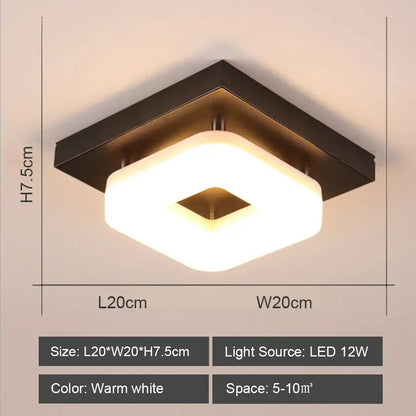 Decorbites led ceiling square ceiling lights with black metal frame and warm white led illumination for living room lighting