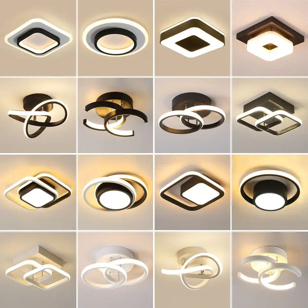 DecorBites led ceiling lights feature modern black and white geometric shade designs for home and living room lighting