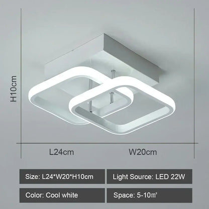 Modern white decorbites led ceiling light with sleek interlocking square design for home and living room lighting ceiling lights