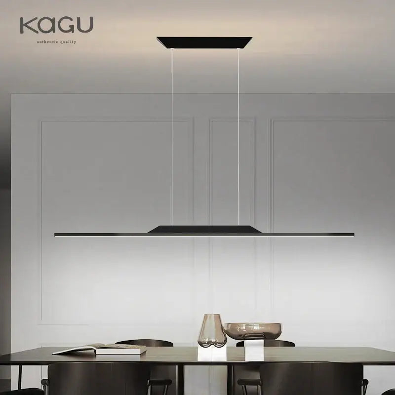 Black rectangular decorbites led ceiling pendant with minimalist design and sleek modern finish for home decor solution