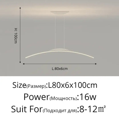 Modern minimalist DecorBites led ceiling pendant lamp with sleek curved design and frosted glass finish for home decor