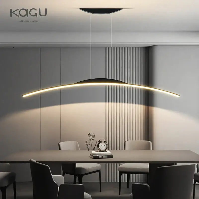 Modern black decorbites led ceiling pendant lamp with sleek curved design and warm led illumination for home decor