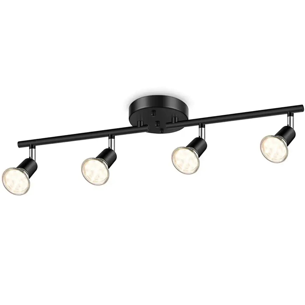 Black DecorBites™ LED ceiling spotlight chandelier with four adjustable spotlights for modern home lighting decor