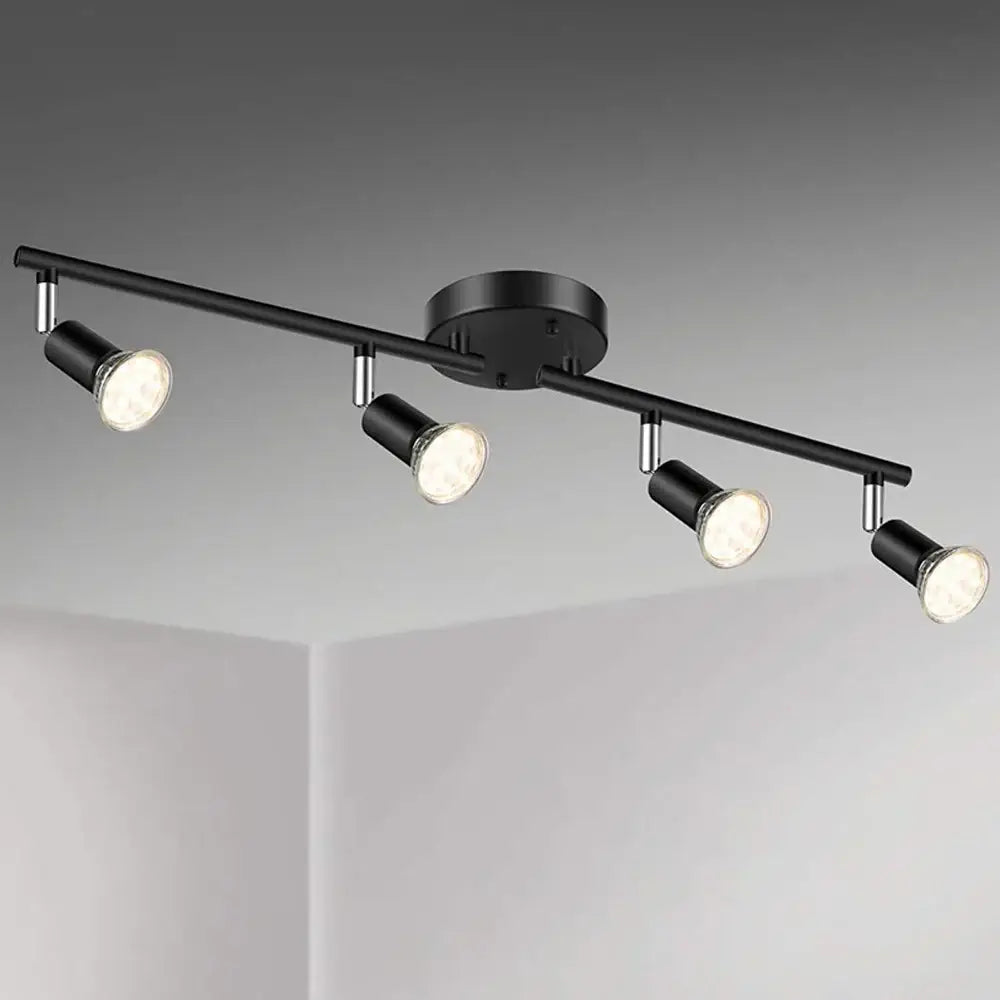 DecorBites™ black matte ceiling spotlight chandelier with four adjustable LED spotlights for home lighting decor