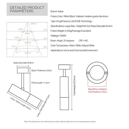 Aislan decorbites led ceiling spotlight in white and black aviation aluminum with cob technology for warm or natural light
