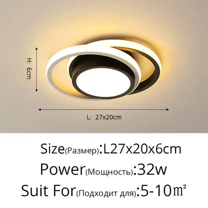 Modern minimalist decorbites led chandelier with sleek interlocking circular design in black and white finishes